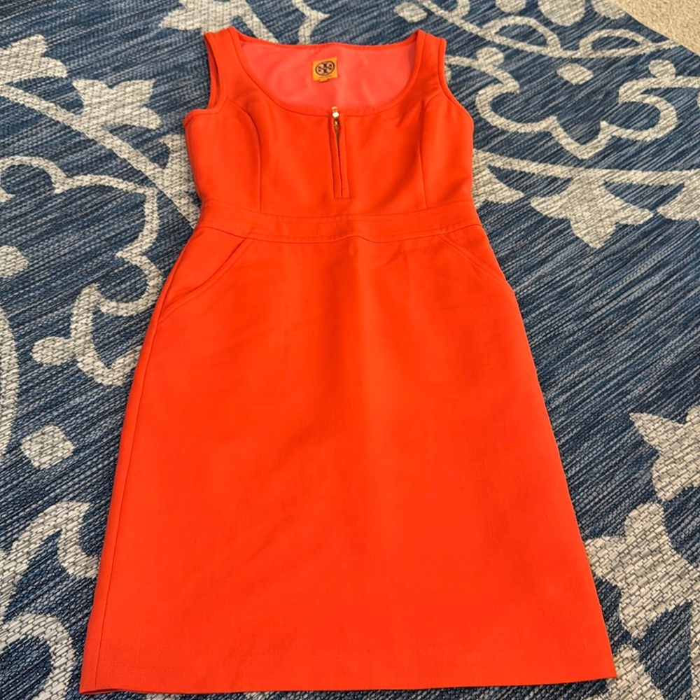 Tory Burch Vibrant Orange Midi Dress
